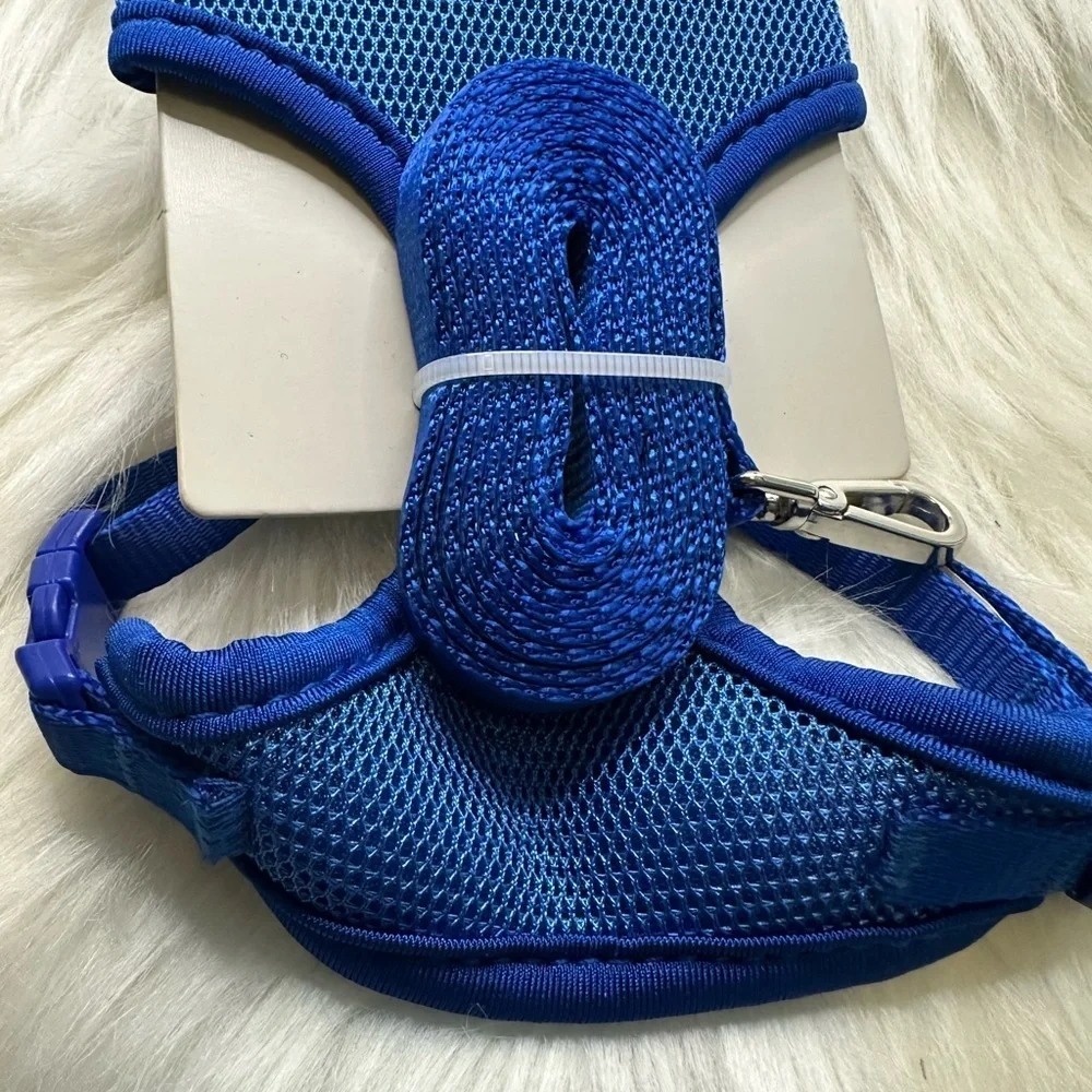 💜3/$15 Good2Go Vibrant Blue Mesh Cat Harness Set